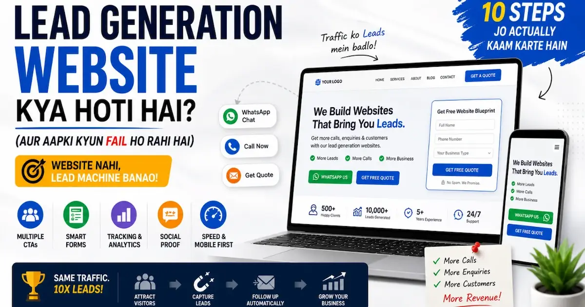 Lead Generation Website Kya Hoti Hai? (Aur Aapki Kyun Fail Ho Rahi Hai)